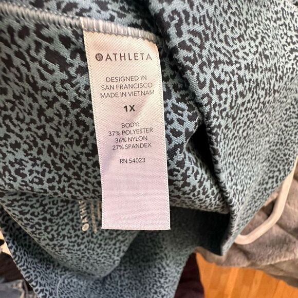 Athleta Salutation Stash Pocket Textured 7/8 Tight Blue Cheetah Leopard - Picture 9 of 9
